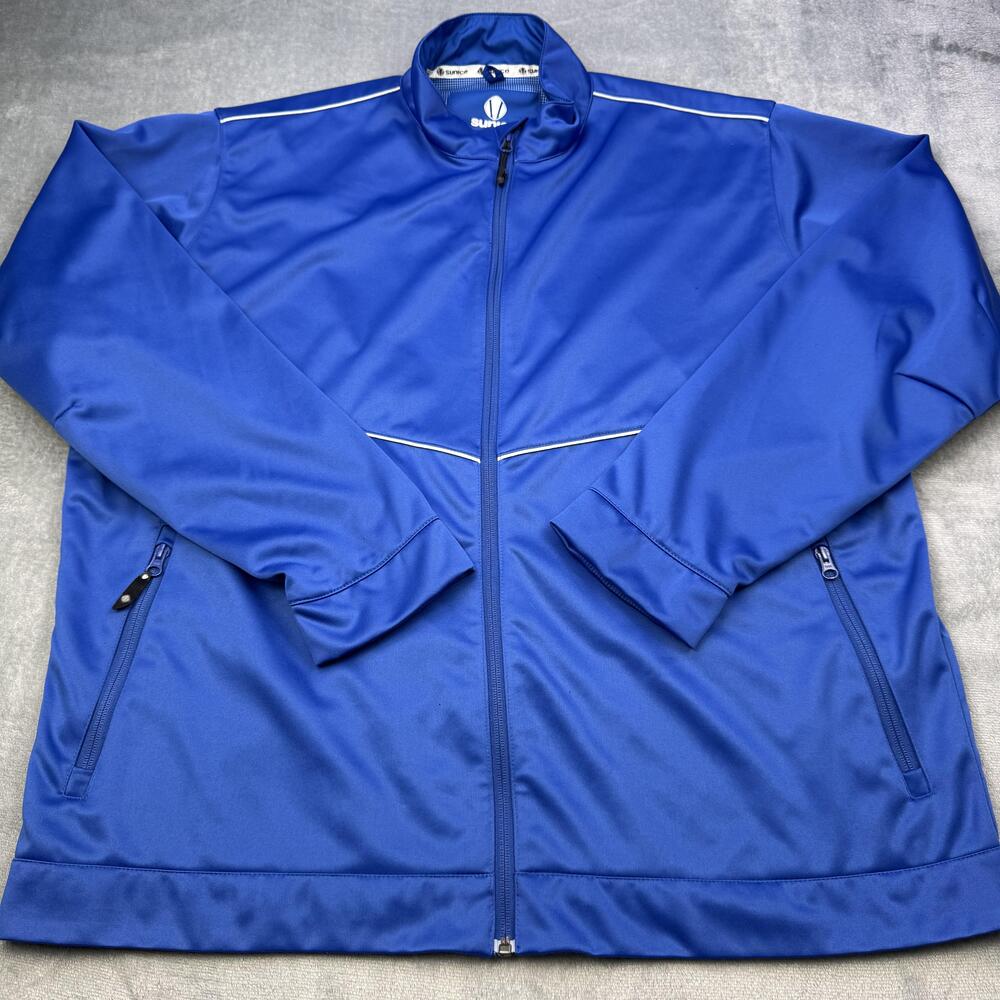 Sunice Weather Jacket Mens 2XL Blue Full Zip Golf Windbreaker Lined Polyester
